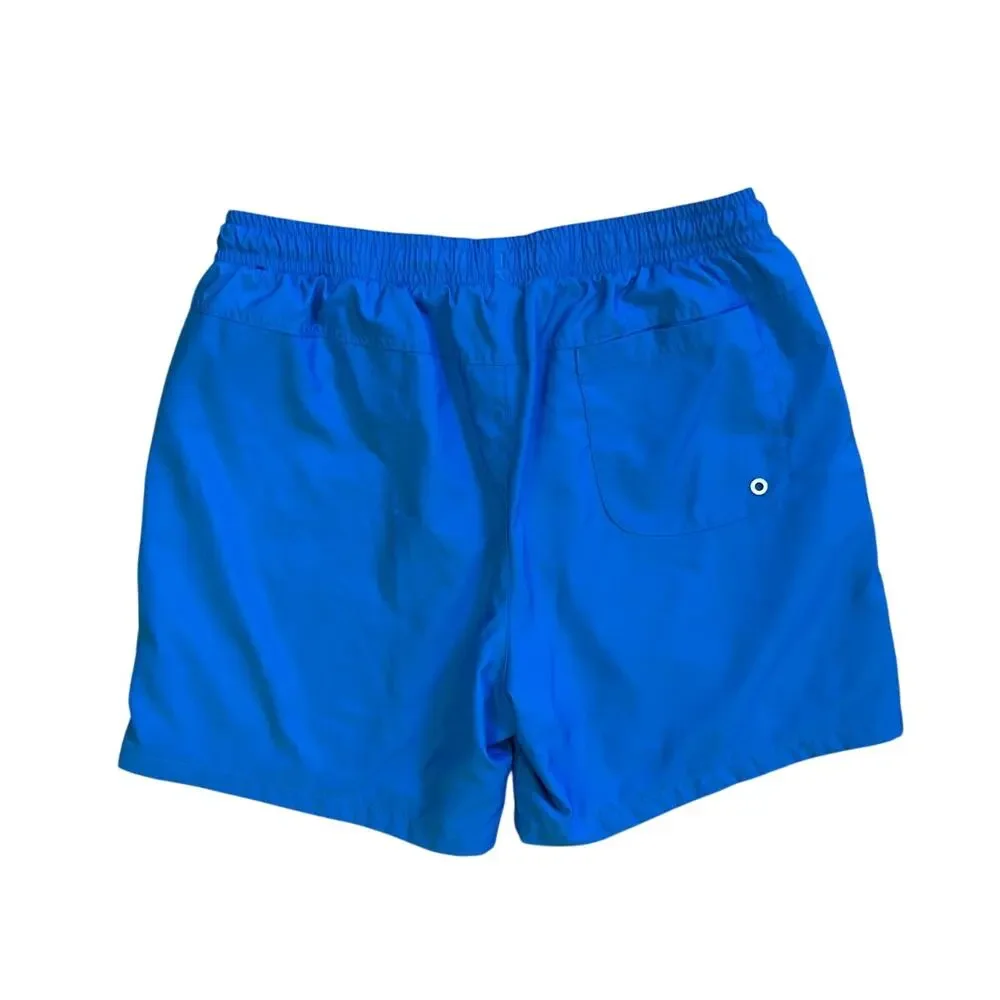 Nike Men’s Woven Athletic Shorts Blue White Drawstring Mesh Lined Size Large